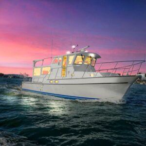 a yacht in the water